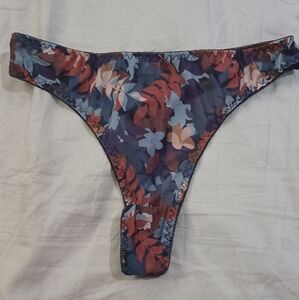 Sheer floral thong panties size large